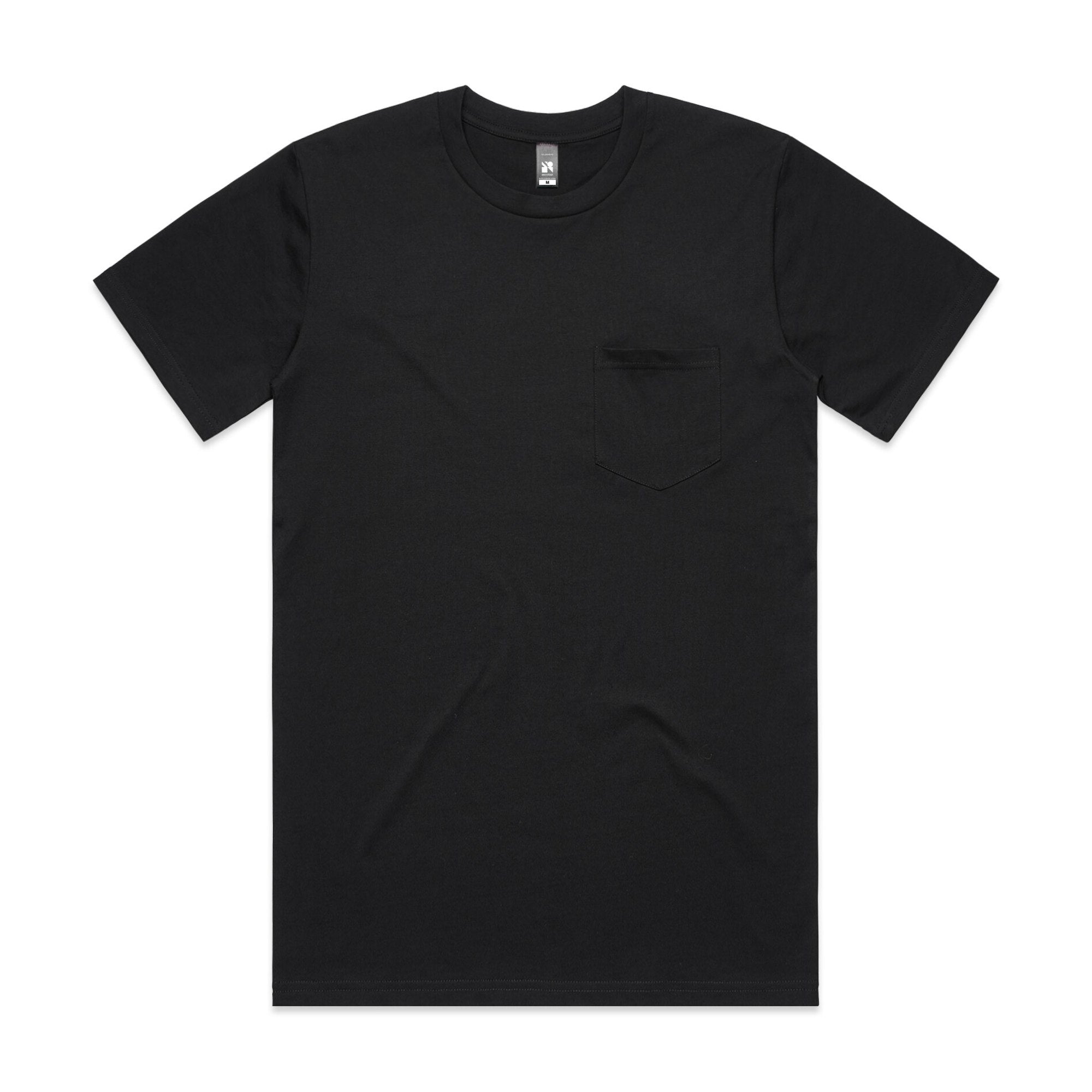Men's Classic Pocket Tee Shirt | Arena Custom Blanks - Arena Prints - Front -Black