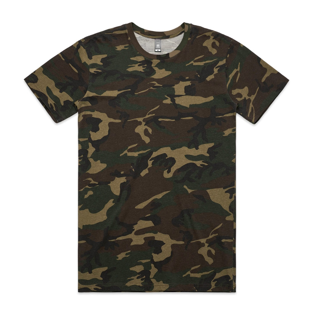 Men's Staple Camo Tee Shirt | Arena Custom Blanks - Arena Prints - Front - Camo - Green - Brown