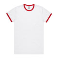 Men's Staple Ringer Tee Shirt | Arena Custom Blanks - Arena Prints - Front - White - Red - White