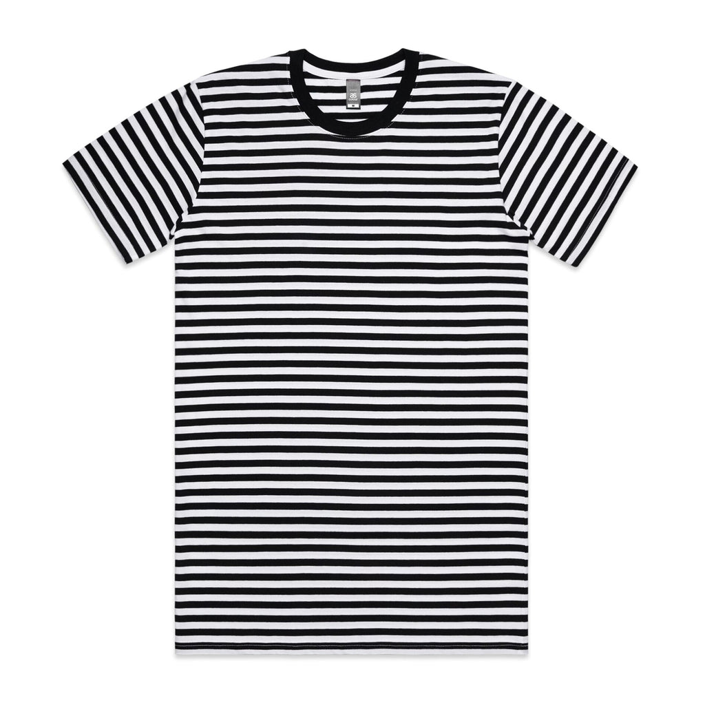 Men's Staple Stripe Tee Shirt | Arena Custom Blanks - Arena Prints - Front - Black - White