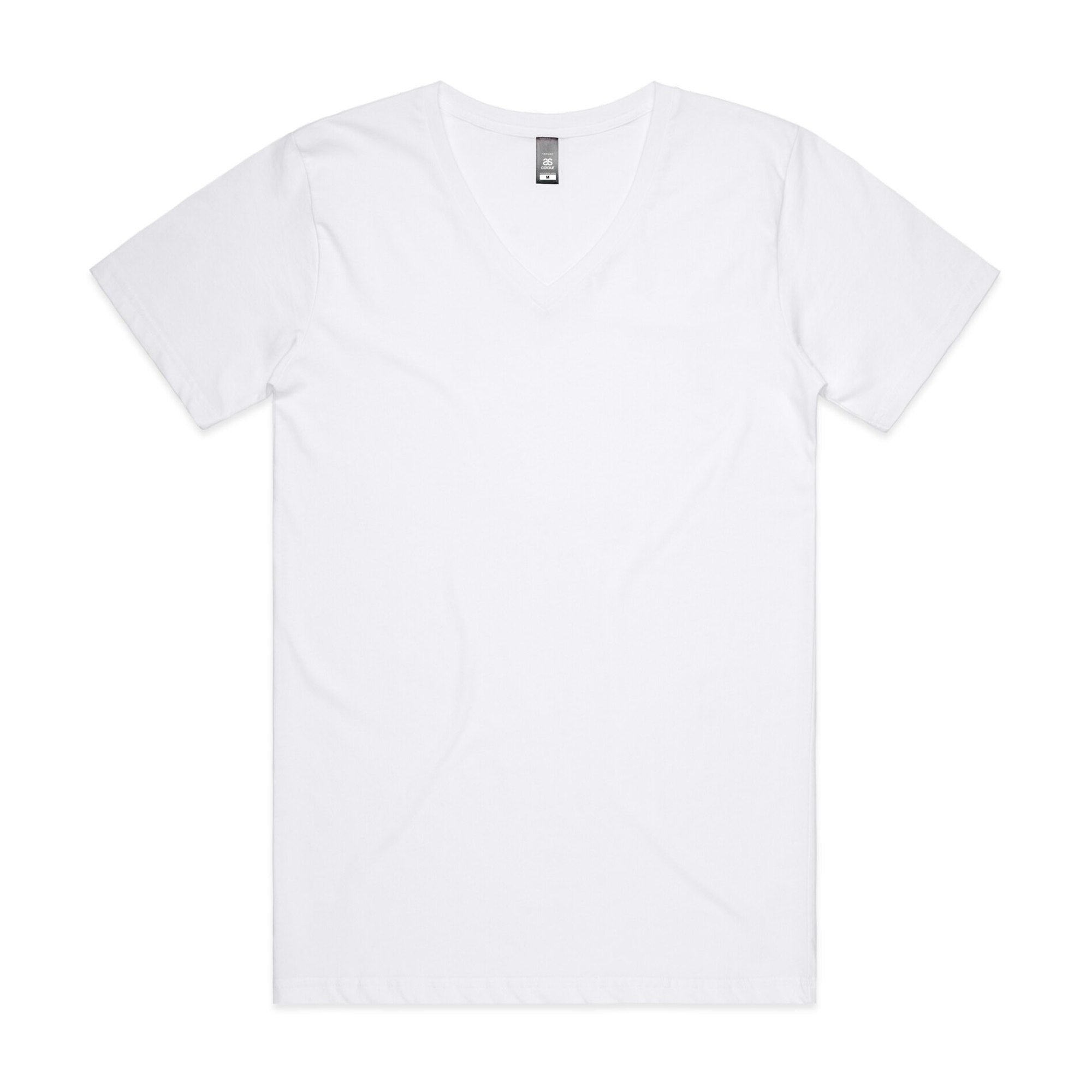 Men's Staple V Neck Tee Shirt | Arena Custom Blanks - Arena Prints - Front - White