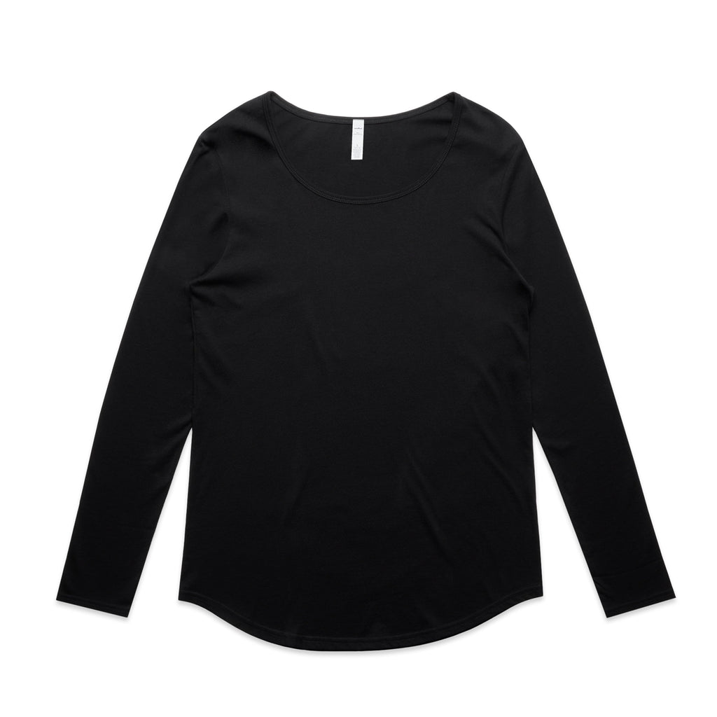 Women's Mali Long Sleeve Tee Shirt | Arena Custom Blanks - Arena Prints - Front - Black