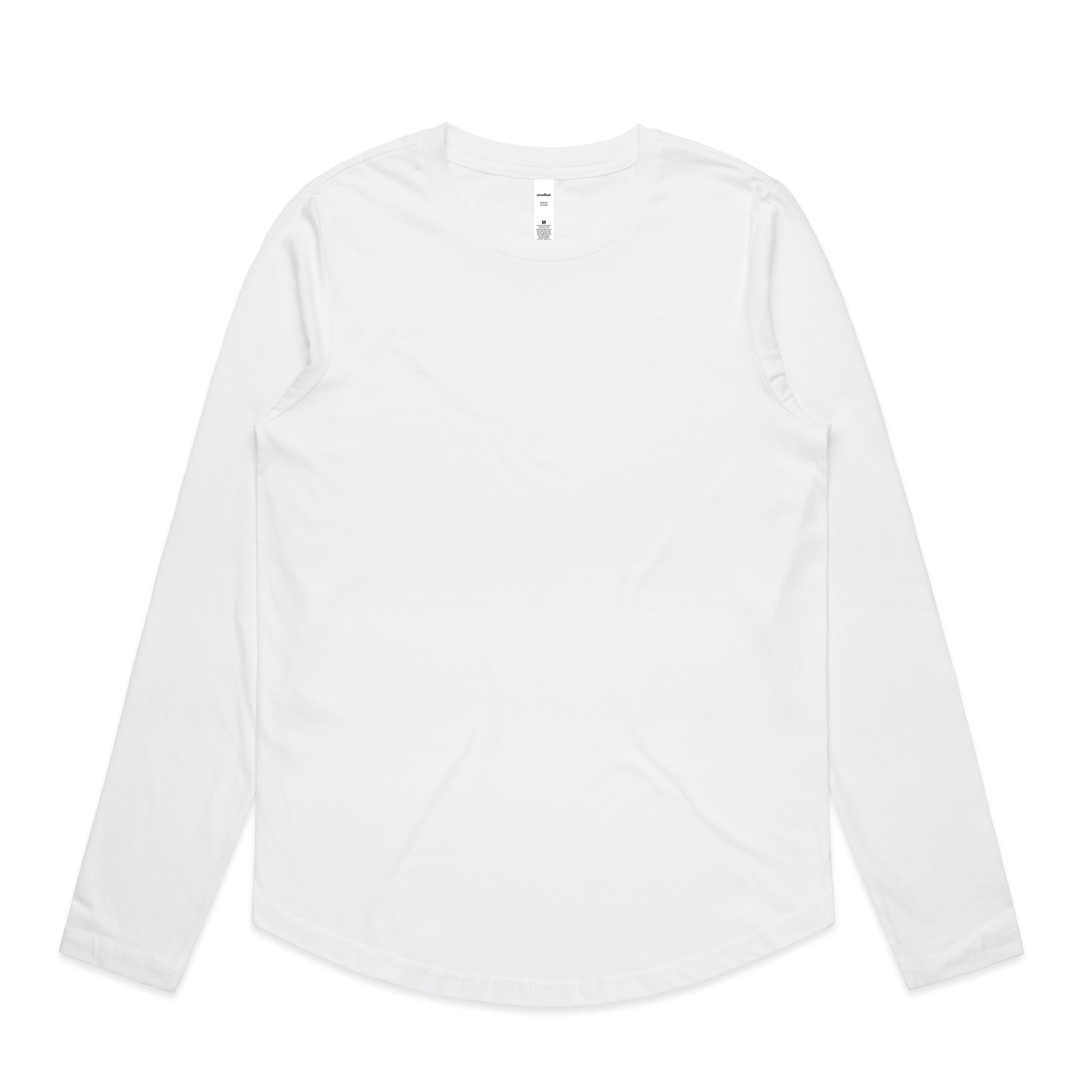 Women's Maple Curve Long Sleeve Tee | Arena Custom Blanks - Arena Prints - Front - White