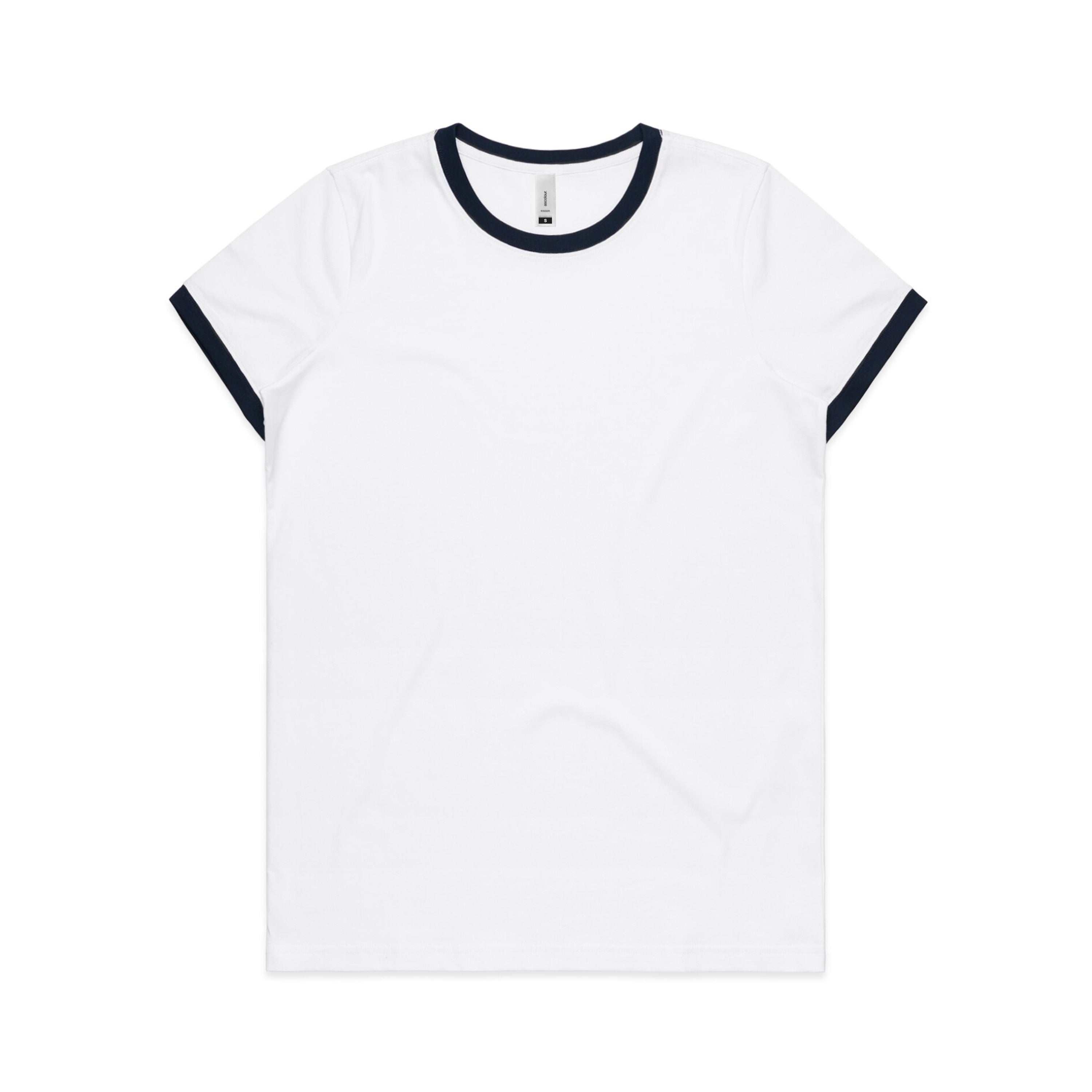 Women's Maple Ringer Tee | Arena Custom Blanks - Arena Prints - Front - Navy