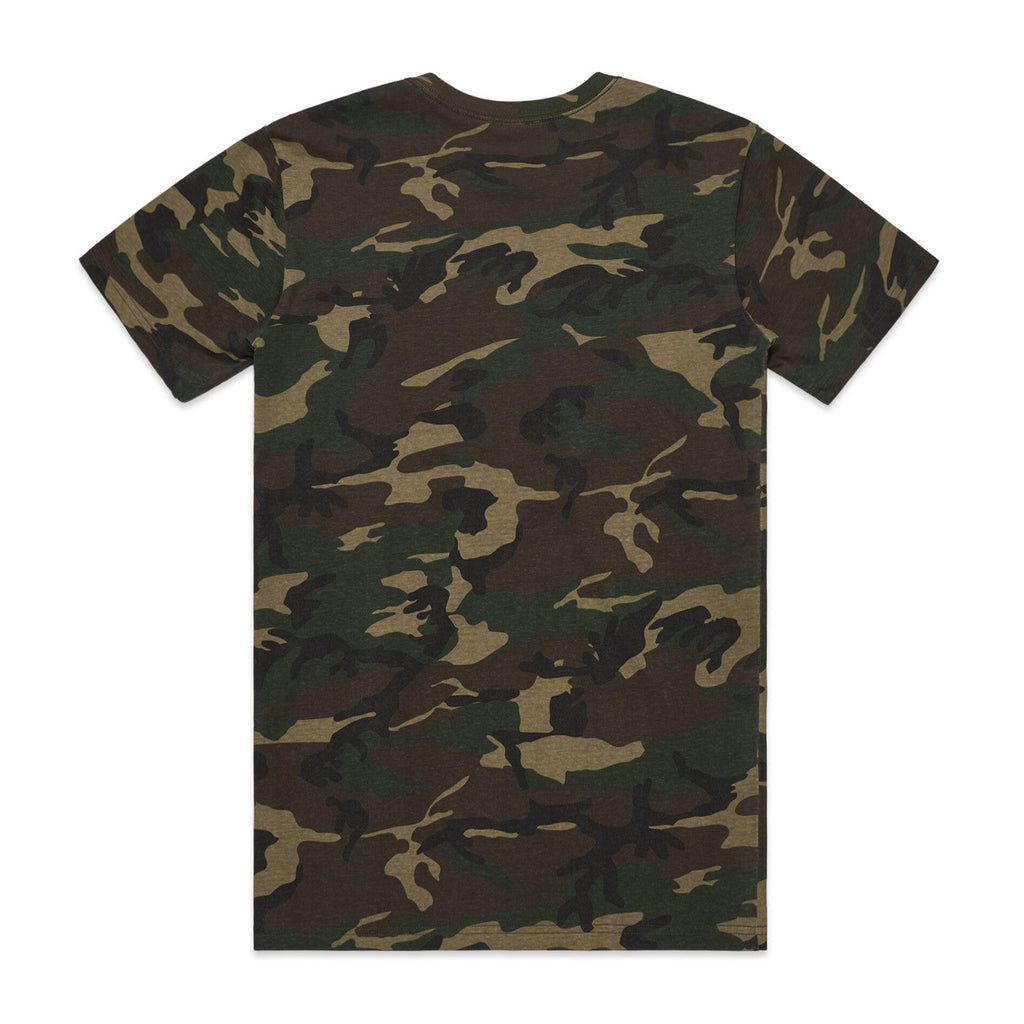 Men's Staple Camo Tee Shirt | Arena Custom Blanks - Arena Prints - Back - Camo - Green - Brown