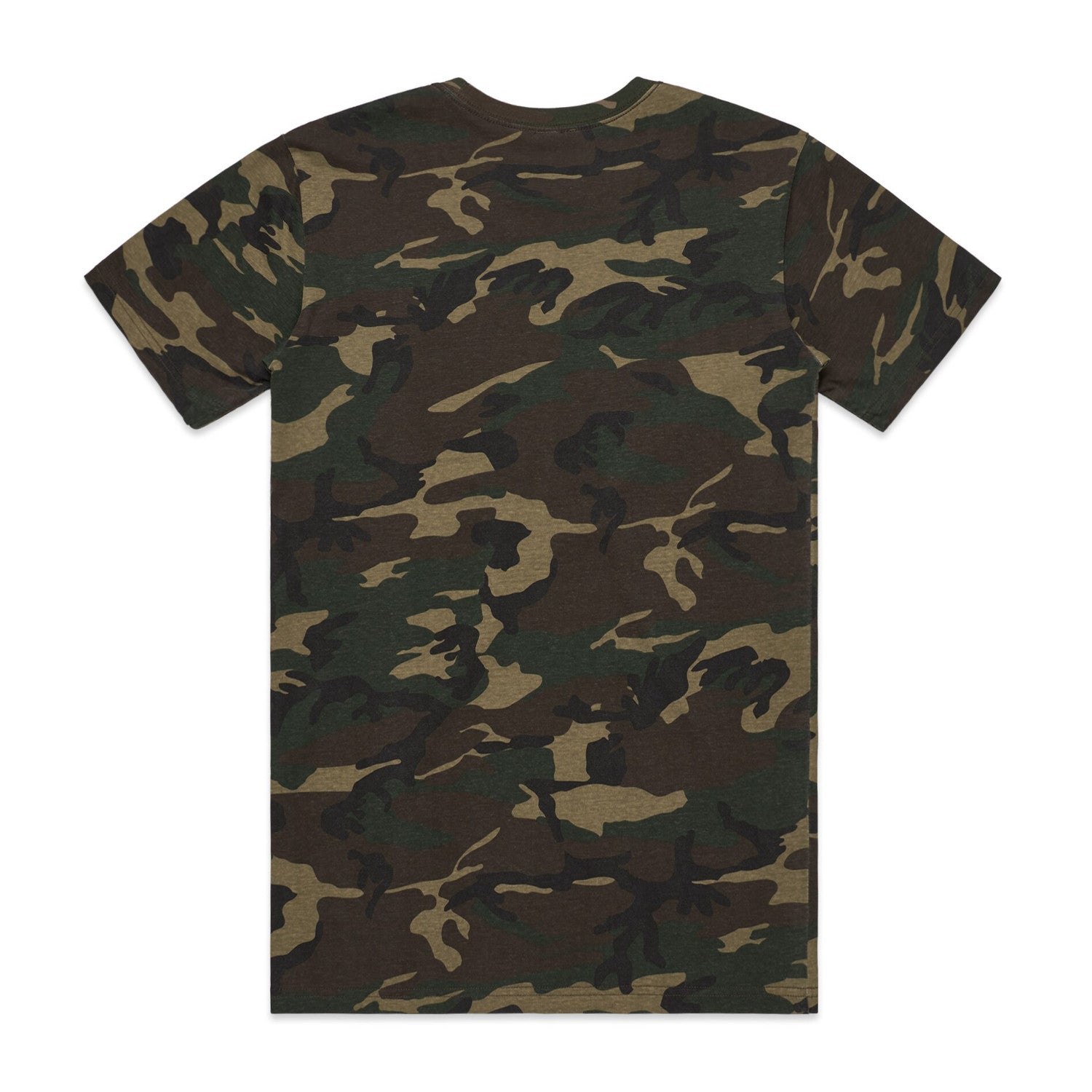 Men's Staple Camo Tee Shirt | Arena Custom Blanks - Arena Prints - Back - Camo - Green - Brown