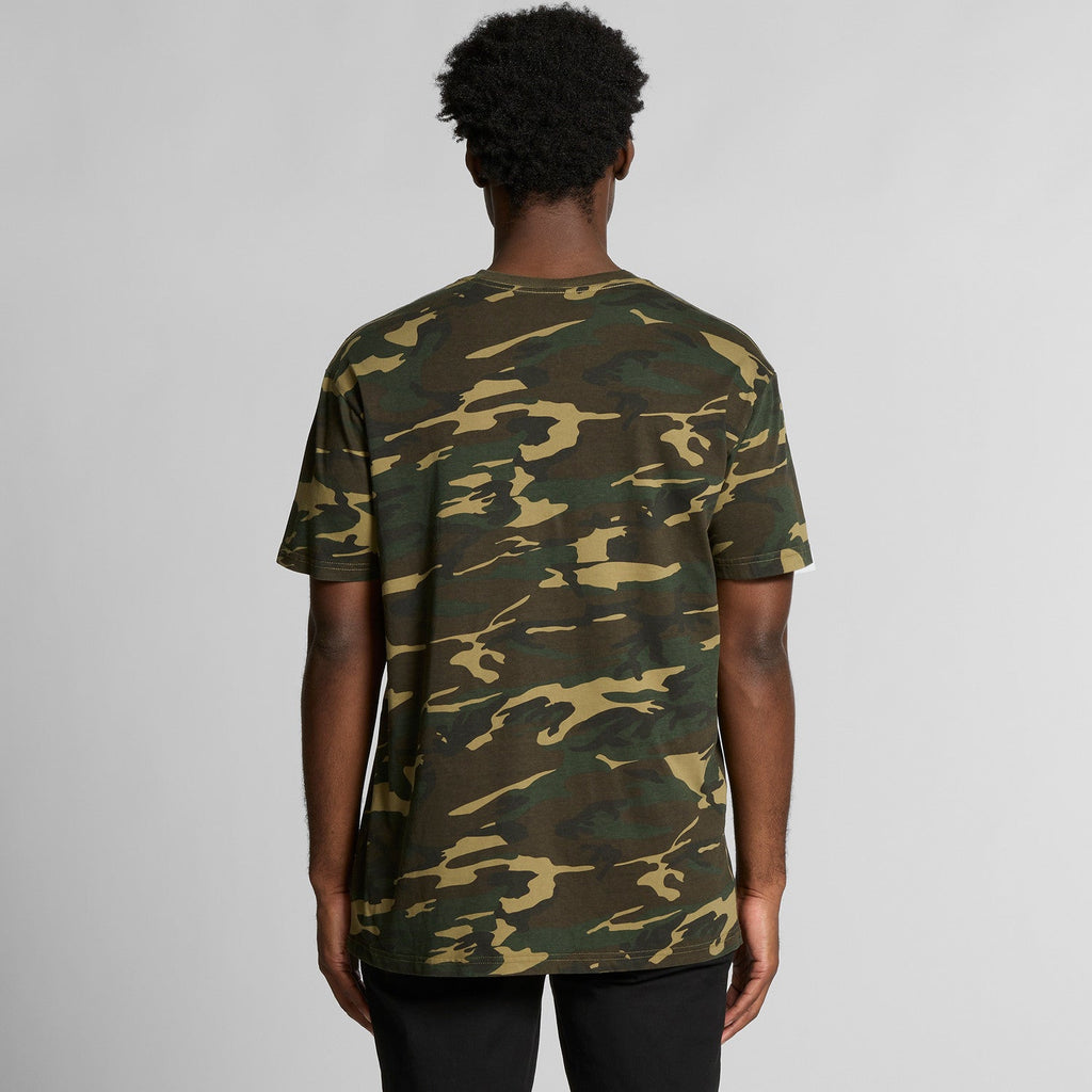 Men's Staple Camo Tee Shirt | Arena Custom Blanks - Arena Prints - Modeled Shot - Back
