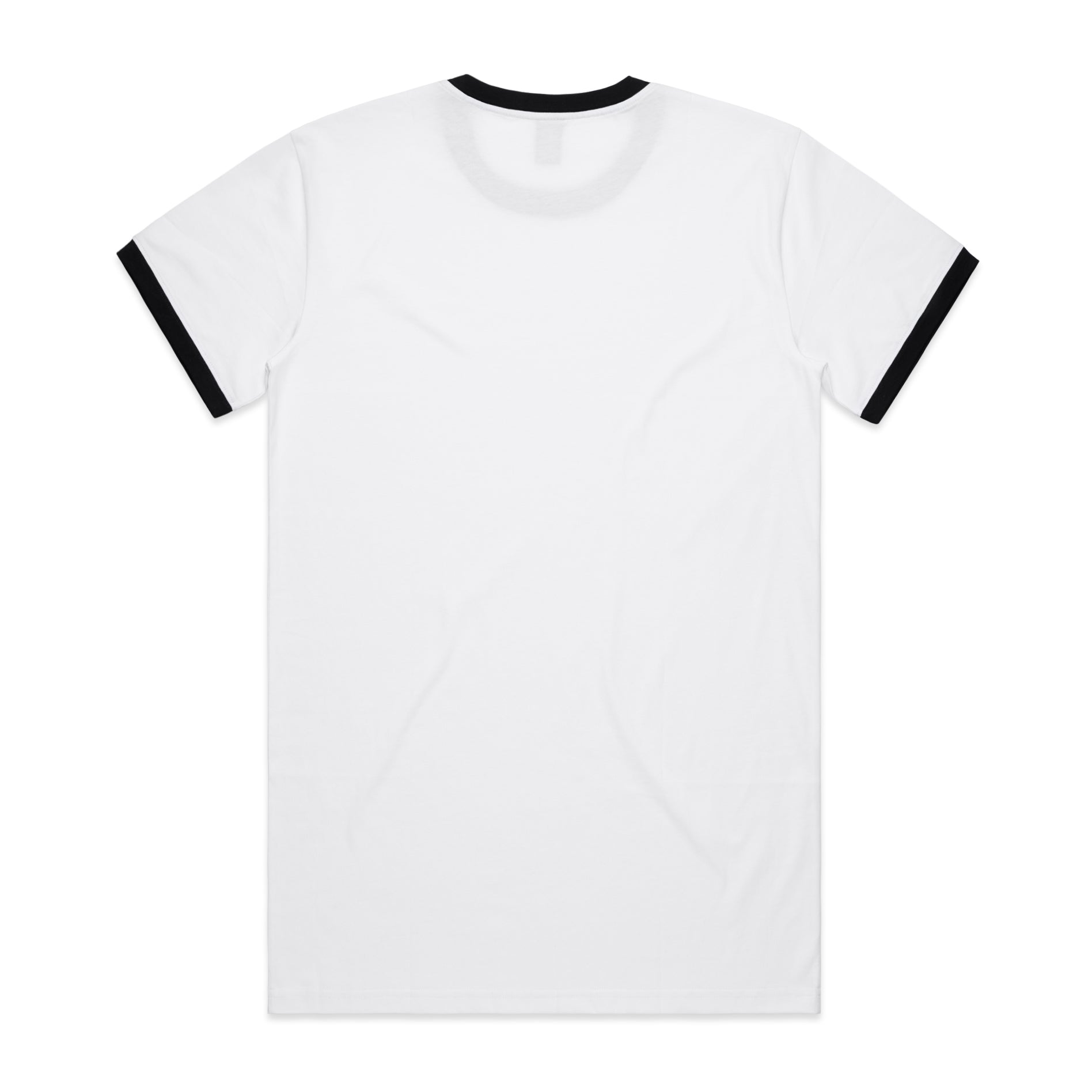 Men's Staple Ringer Tee Shirt | Arena Custom Blanks - Arena Prints - Back - White - Black - White