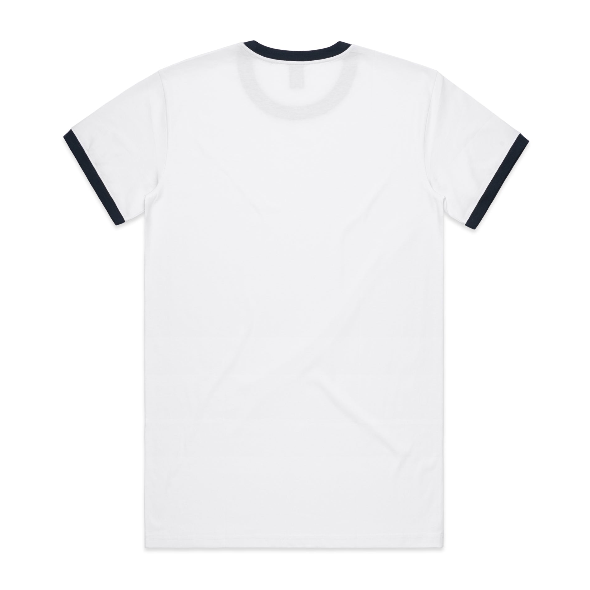 Men's Staple Ringer Tee Shirt | Arena Custom Blanks - Arena Prints - Back - White - Navy - White