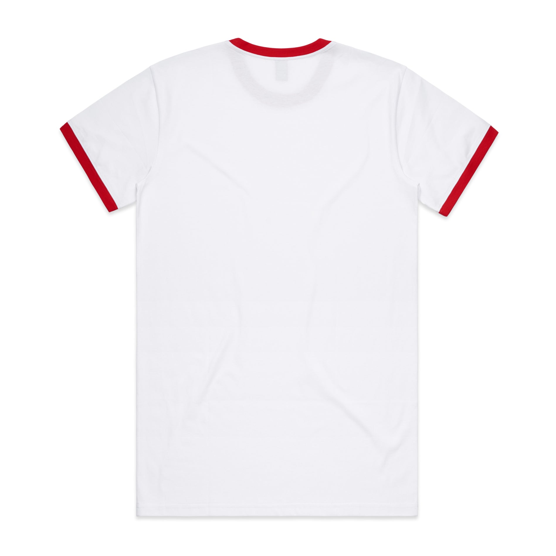 Men's Staple Ringer Tee Shirt | Arena Custom Blanks - Arena Prints - Back - White - Red - White