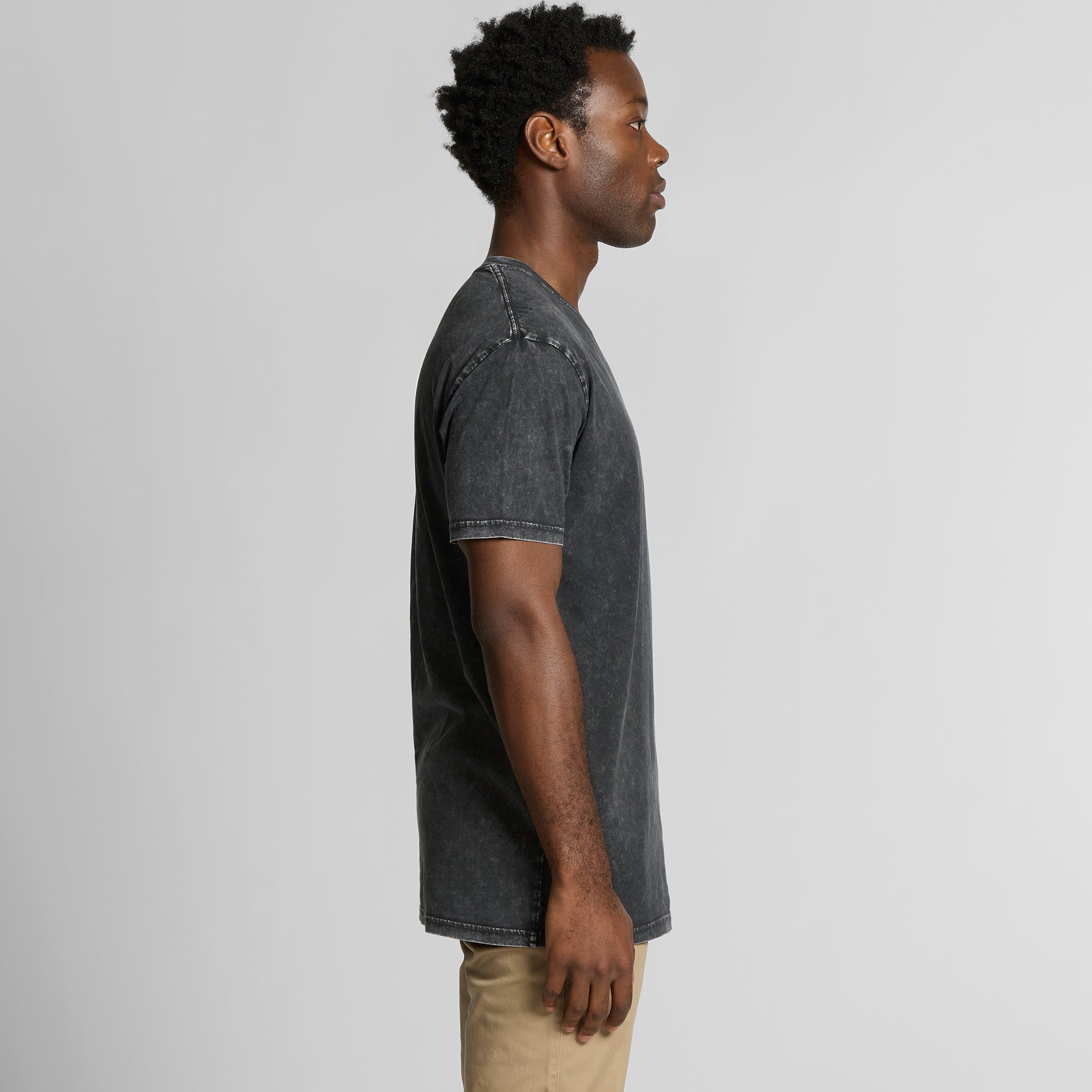 Men's Staple Stone Wash Tee | Arena Custom Blanks - Arena Prints - Modeled Shot - Side