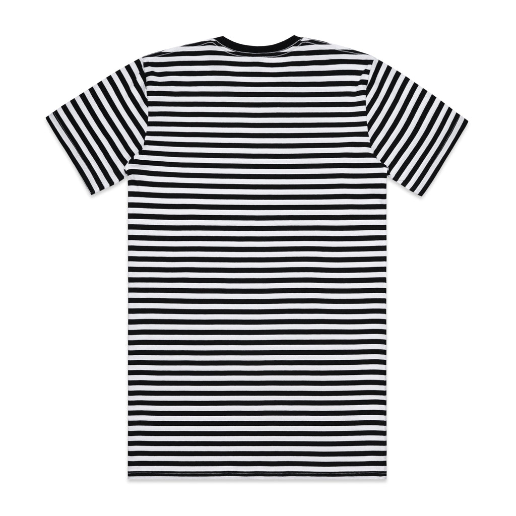 Men's Staple Stripe Tee Shirt | Arena Custom Blanks - Arena Prints - Back - Black - White