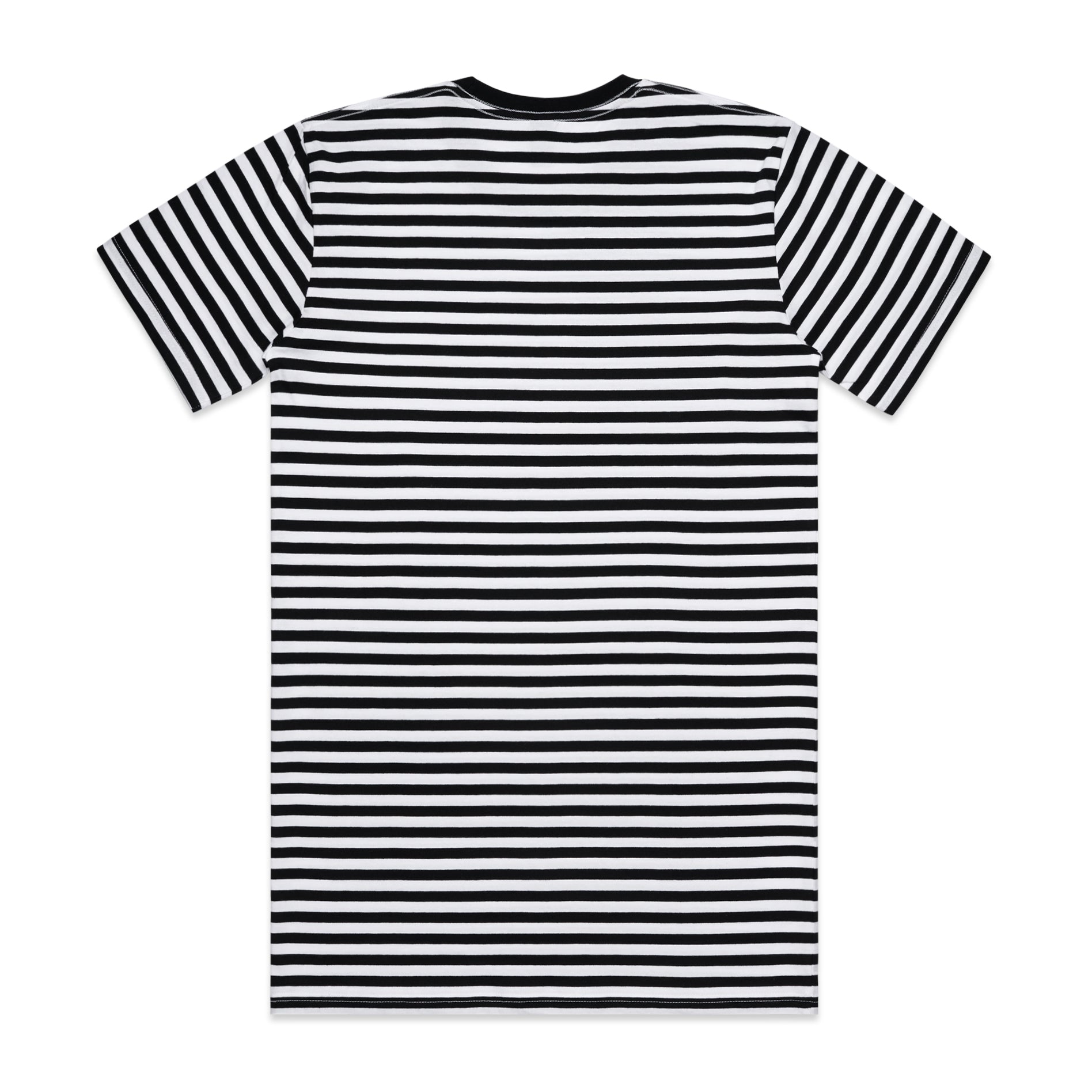 Men's Staple Stripe Tee Shirt | Arena Custom Blanks - Arena Prints - Back - Black - White
