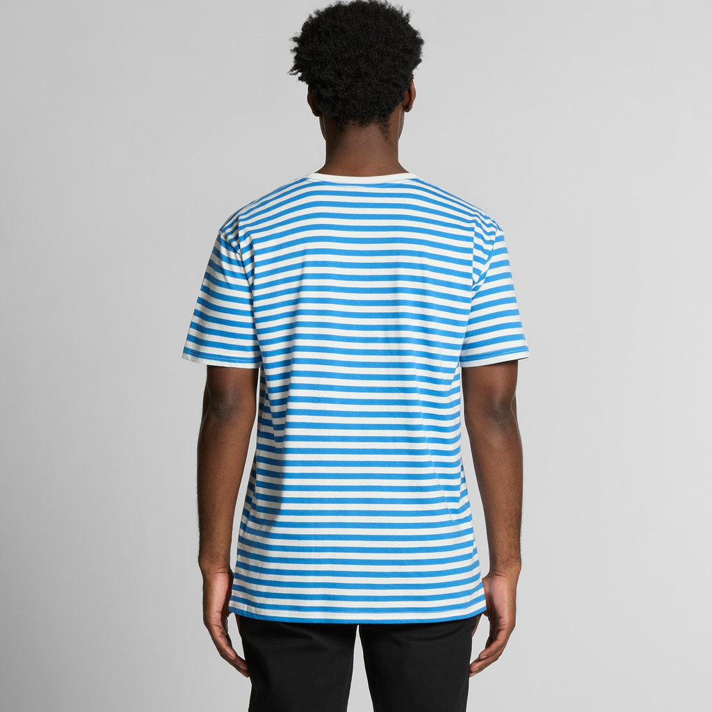 Men's Staple Stripe Tee Shirt | Arena Custom Blanks - Arena Prints - Modeled Shot - Back