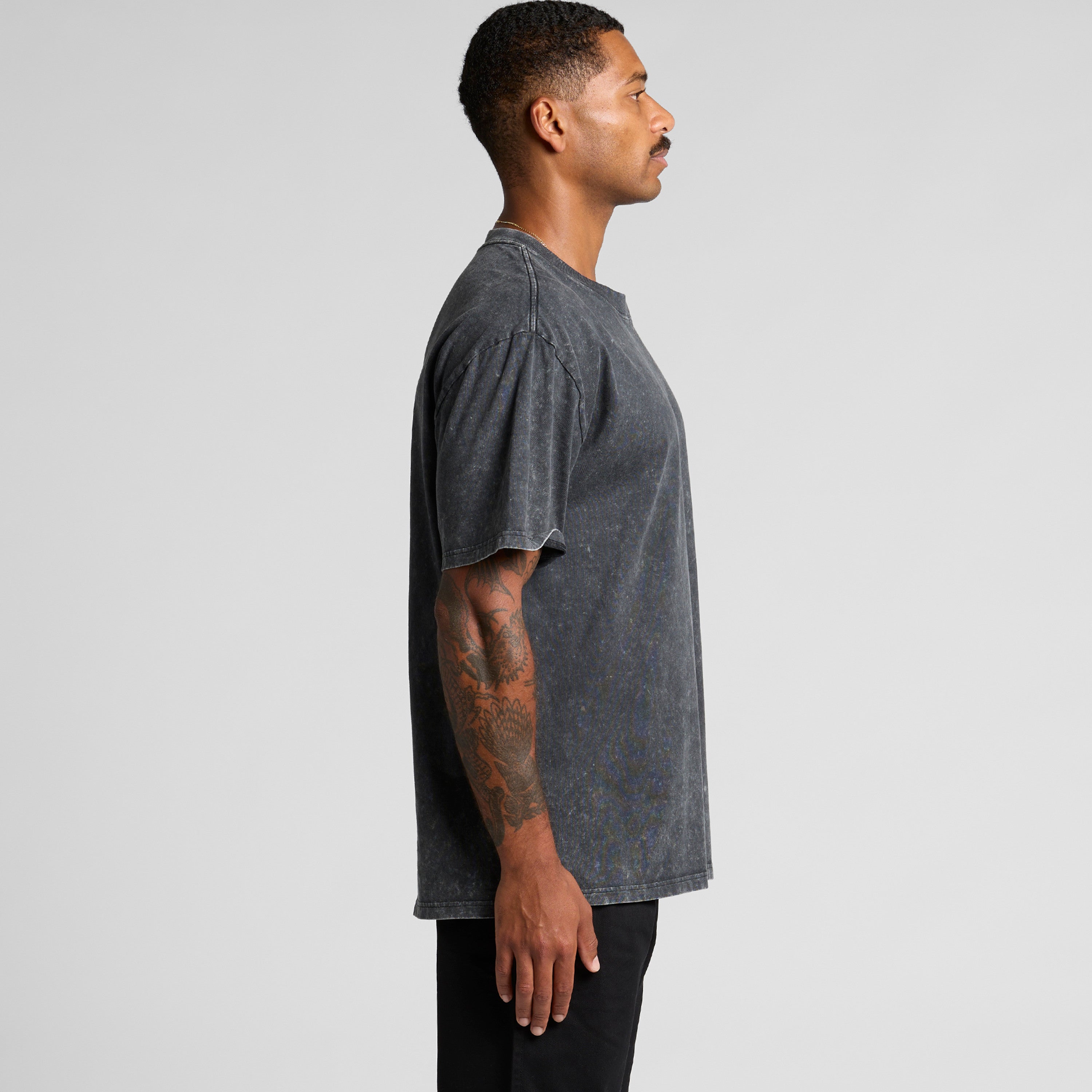 Men's Stone Wash Heavy Tee |  Arena Custom Blanks - Arena Prints - Side