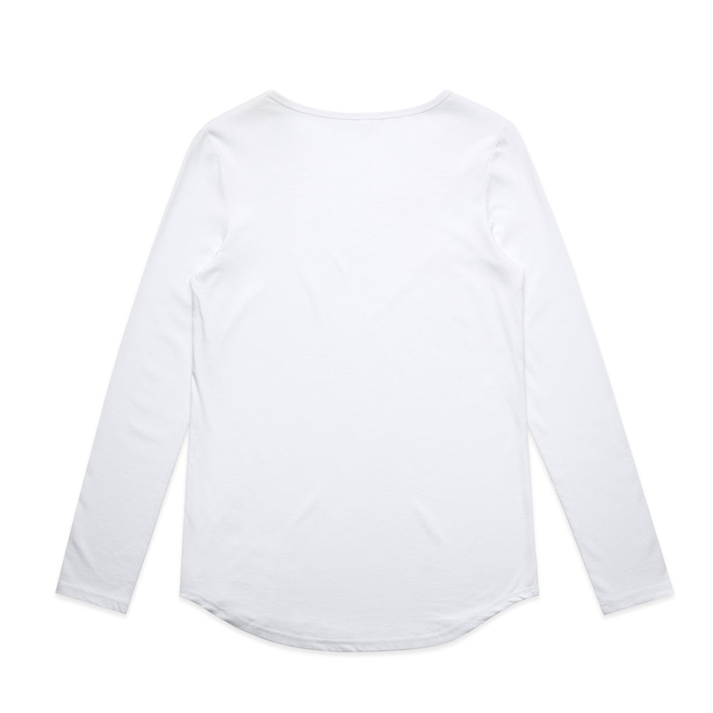 Women's Mali Long Sleeve Tee Shirt | Arena Custom Blanks - Arena Prints - Back - White