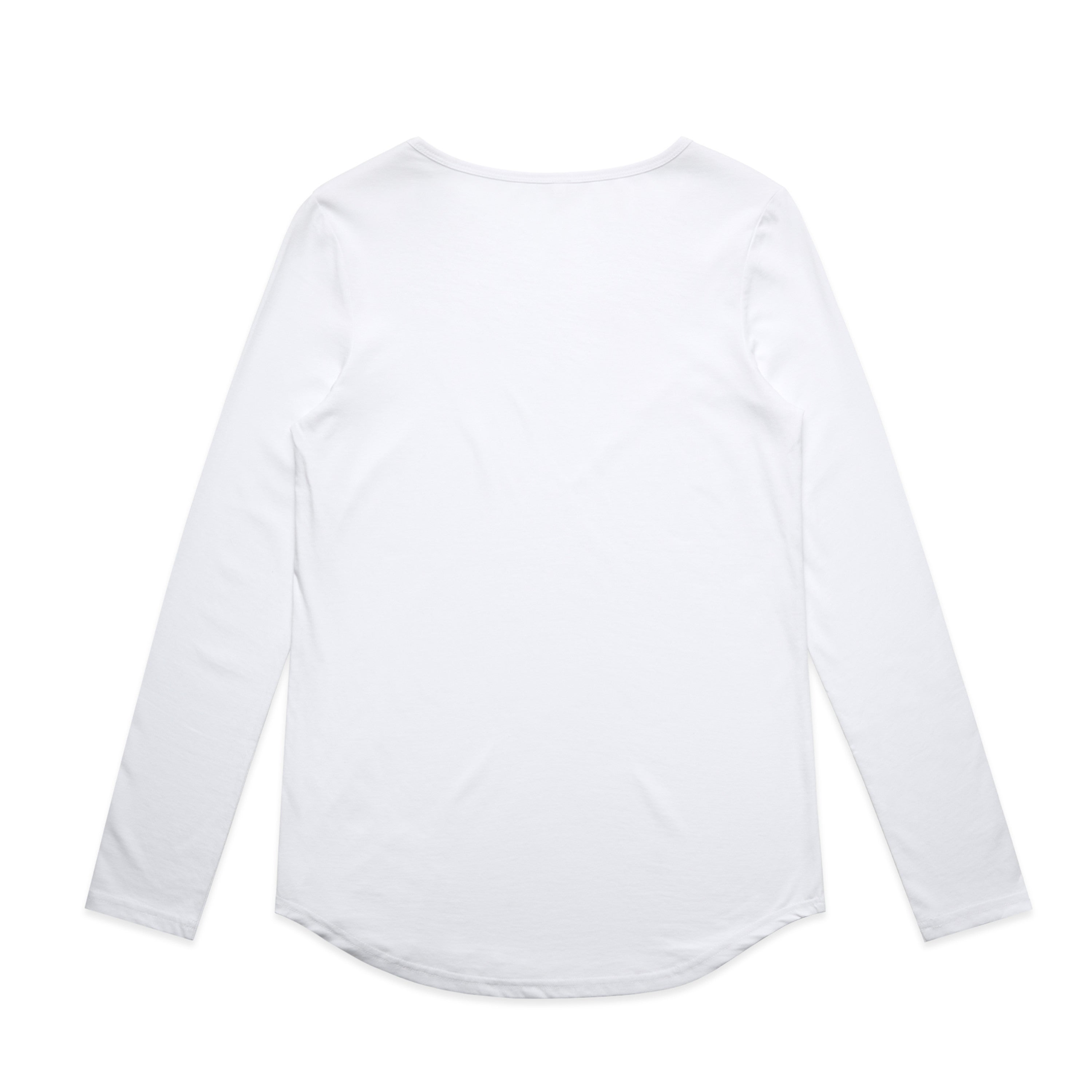 Women's Mali Long Sleeve Tee Shirt | Arena Custom Blanks - Arena Prints - Back - White