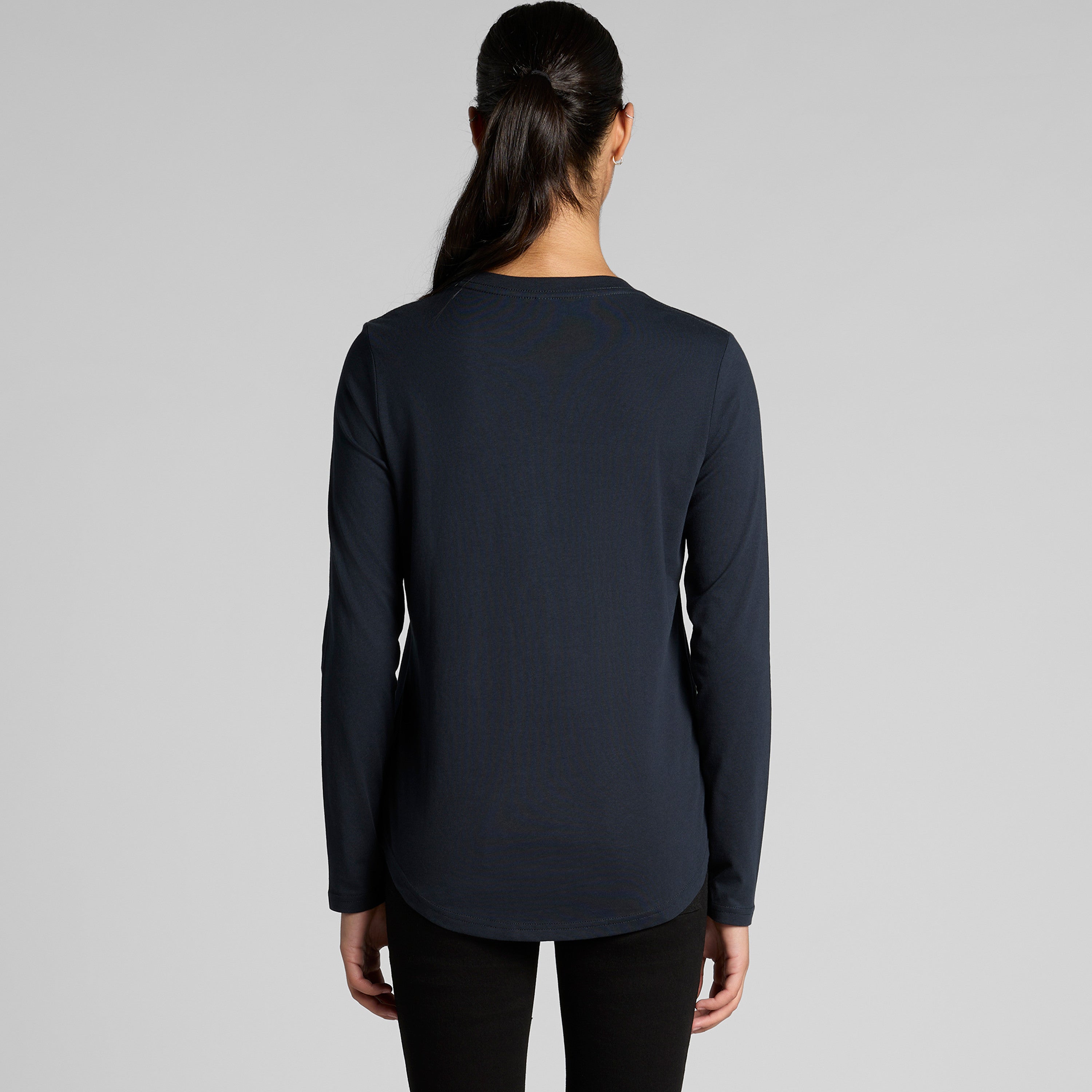 Women's Maple Curve Long Sleeve Tee | Arena Custom Blanks - Arena Prints - Back