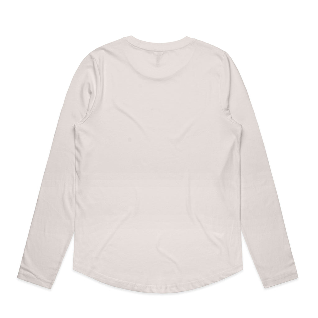 Women's Maple Curve Long Sleeve Tee | Arena Custom Blanks - Arena Prints - Back - Bone - Cream