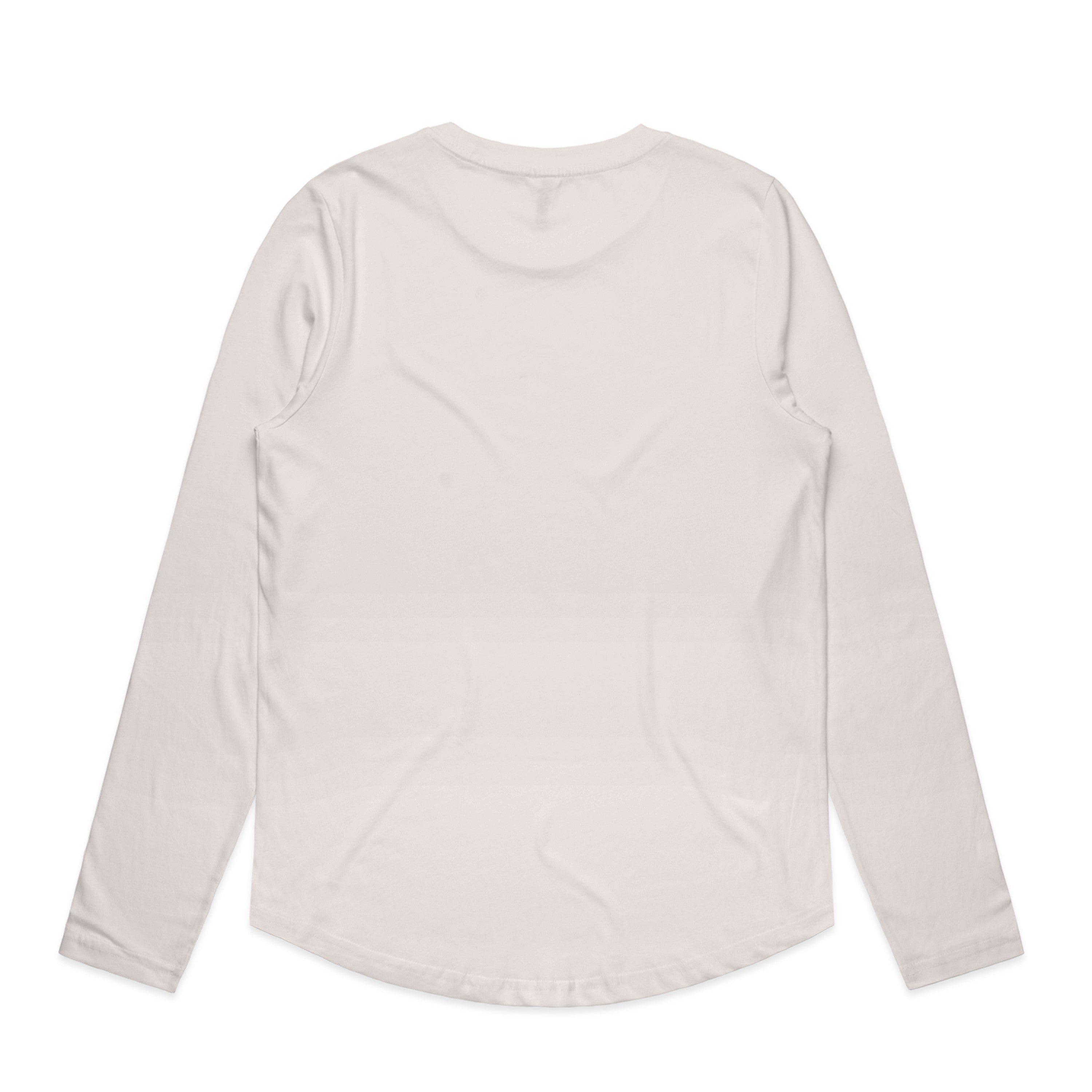 Women's Maple Curve Long Sleeve Tee | Arena Custom Blanks - Arena Prints - Back - Bone - Cream