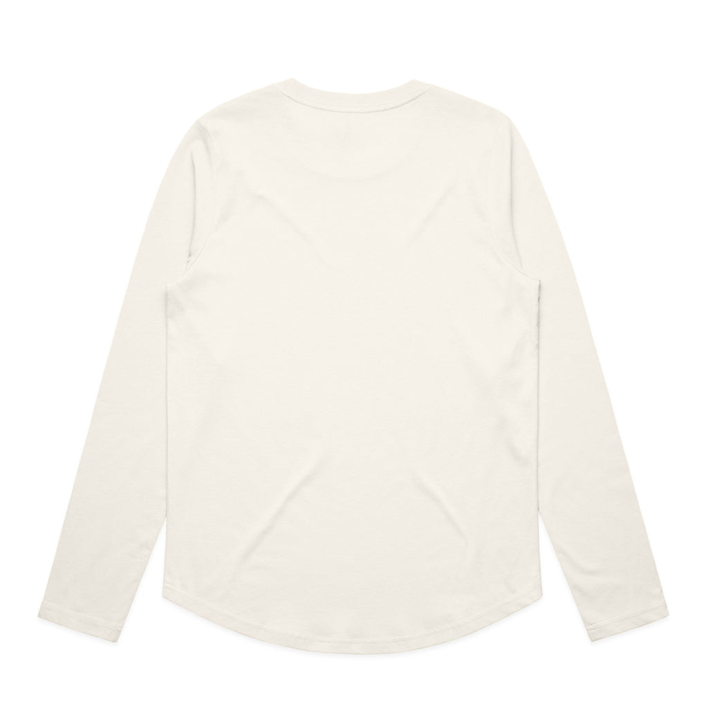 Women's Maple Curve Long Sleeve Tee | Arena Custom Blanks - Arena Prints - Back - Ecru - Cream