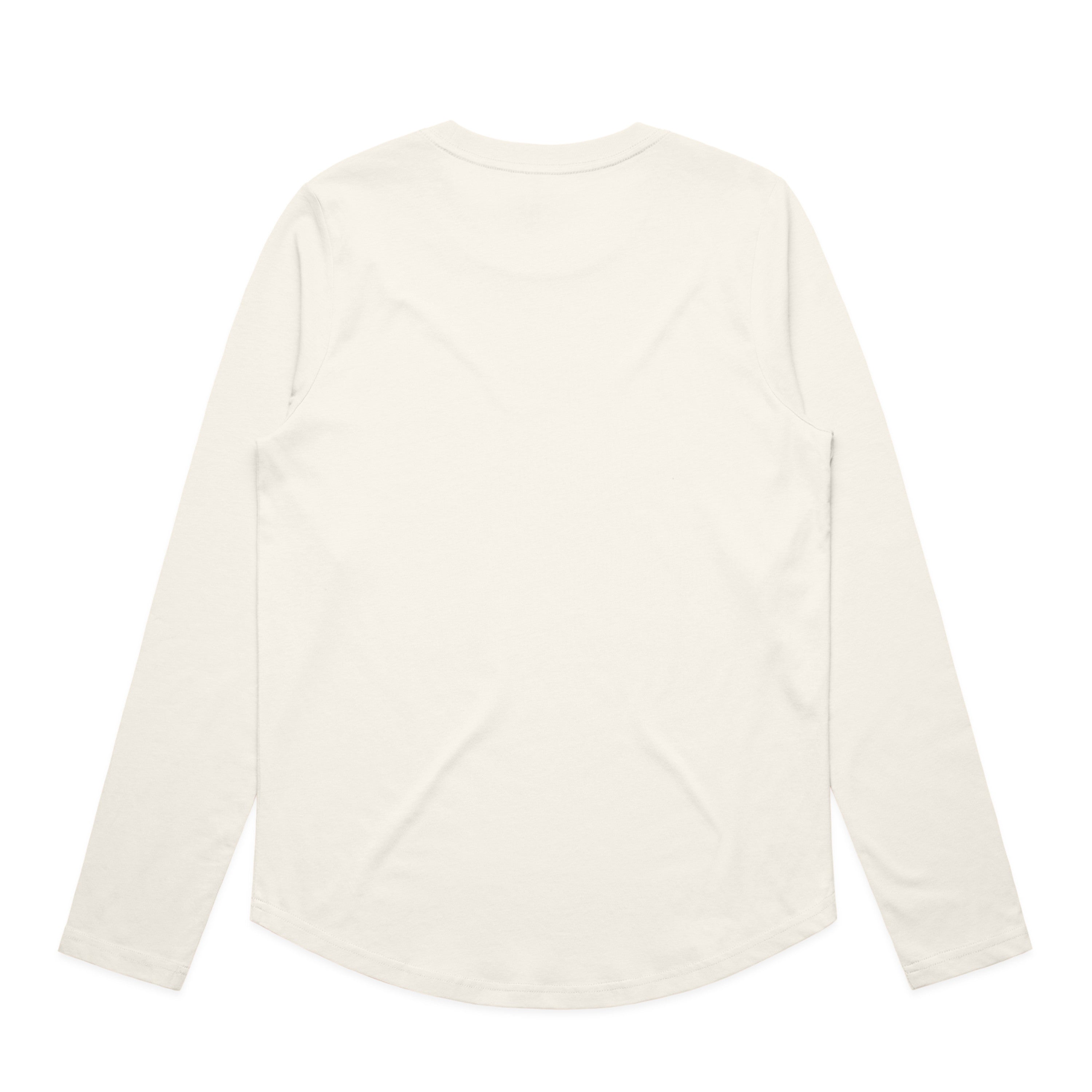 Women's Maple Curve Long Sleeve Tee | Arena Custom Blanks - Arena Prints - Back - Ecru - Cream