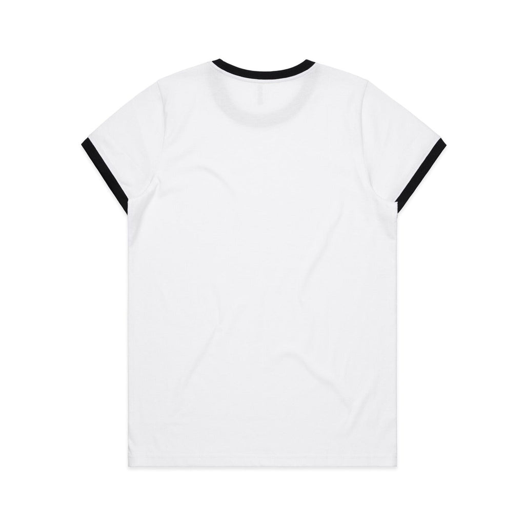 Women's Maple Ringer Tee | Arena Custom Blanks - Arena Prints - Back - Black