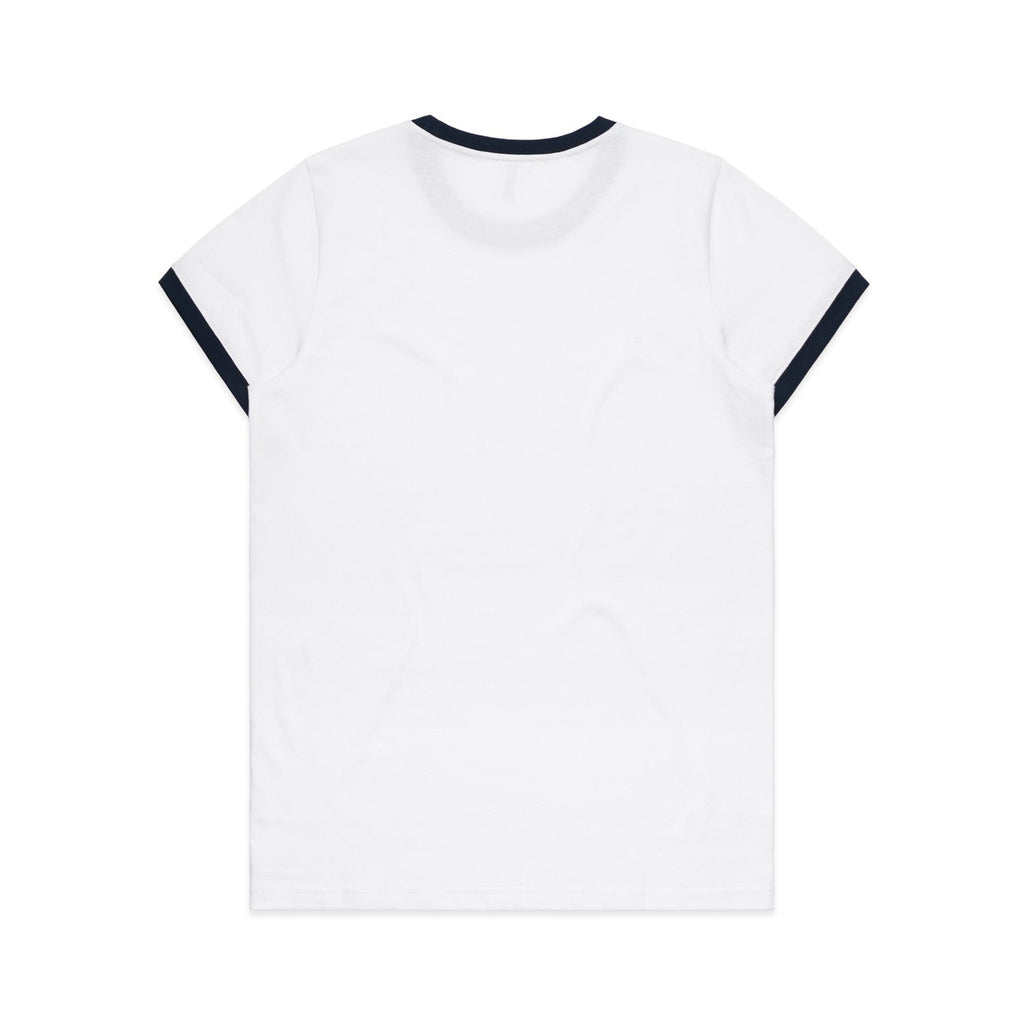 Women's Maple Ringer Tee | Arena Custom Blanks - Arena Prints - Back - Navy