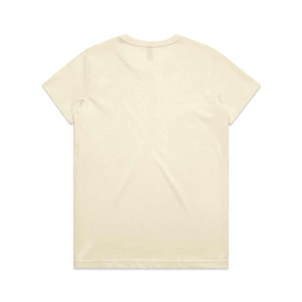 Women's Maple Tee Shirt | Arena Custom Blanks - Arena Prints - Back -Butter - Yellow