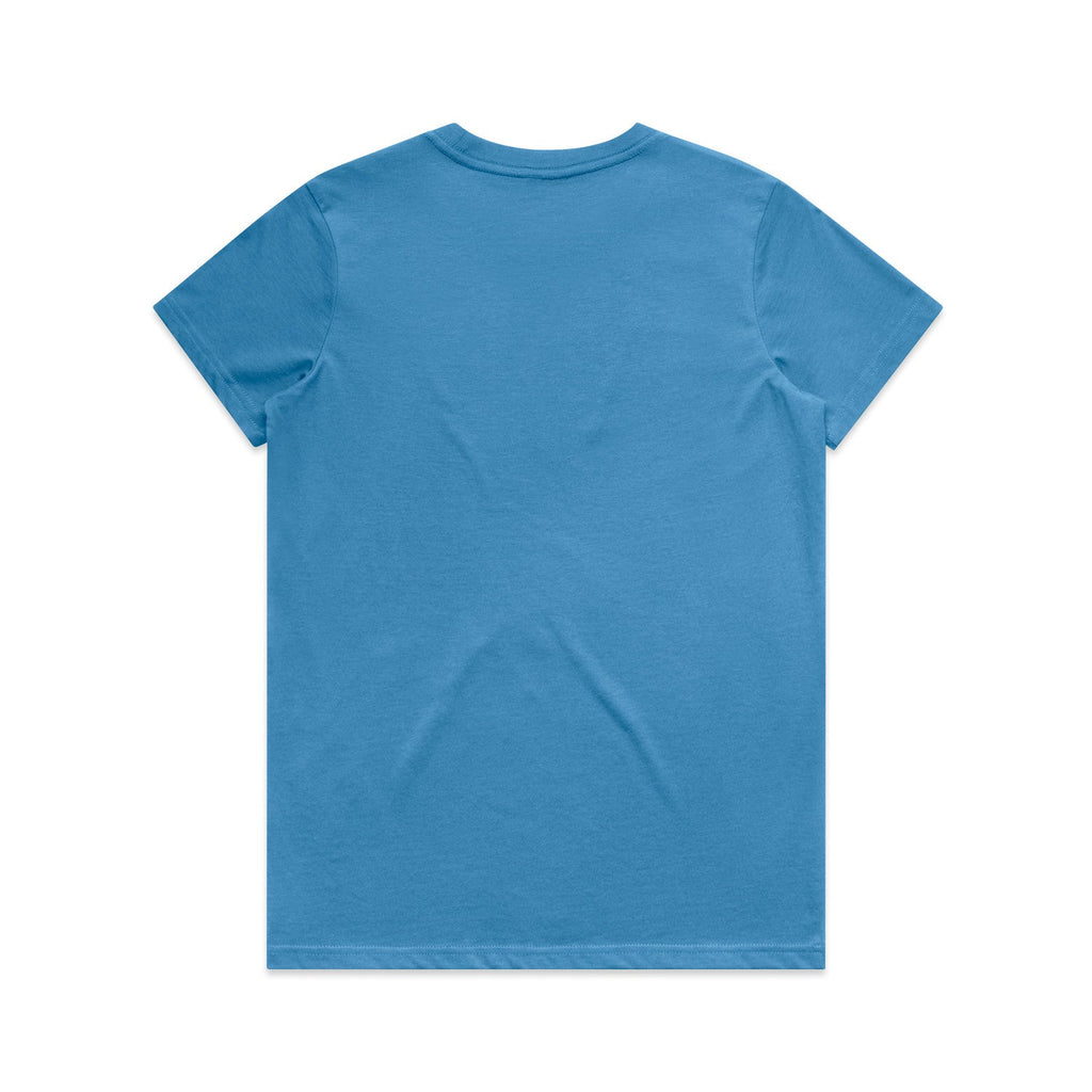 Women's Maple Tee Shirt | Arena Custom Blanks - Arena Prints - Back - Hydro - Blue