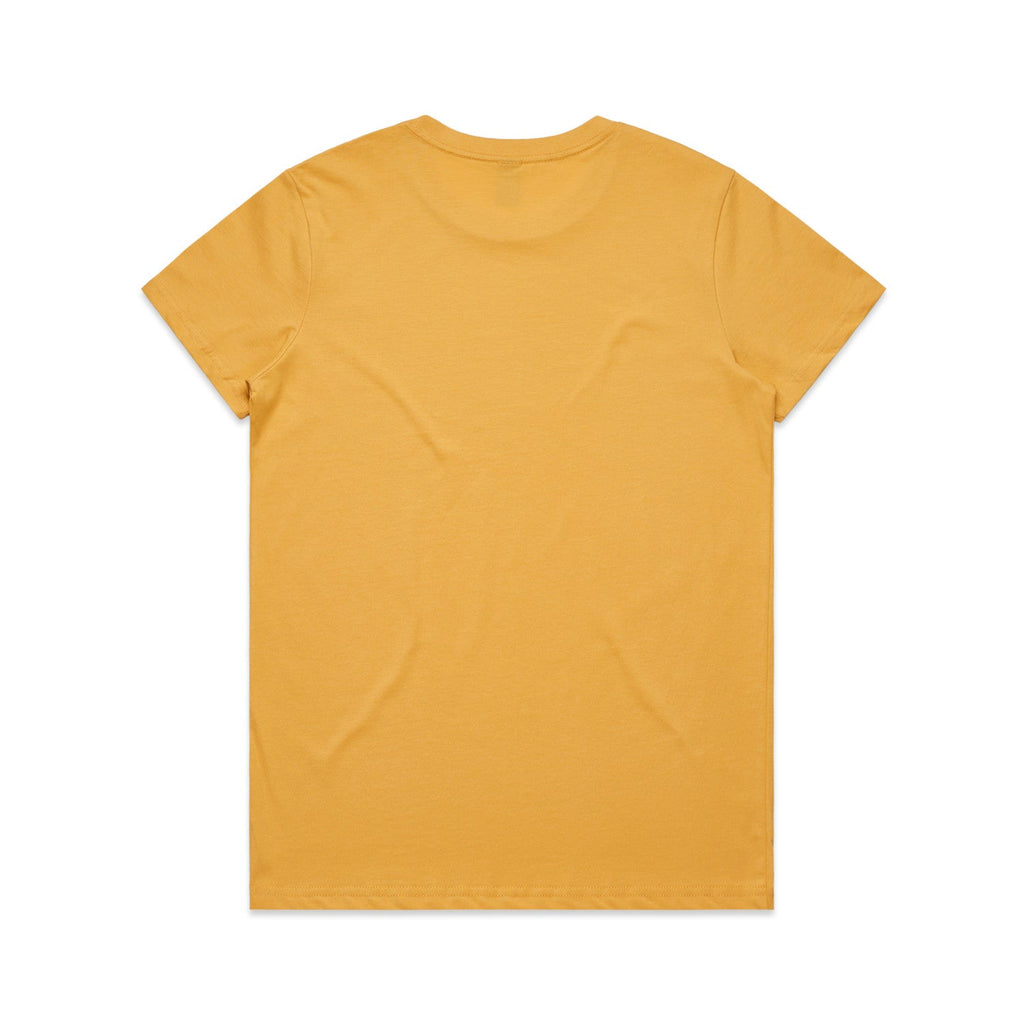 Women's Maple Tee Shirt | Arena Custom Blanks - Arena Prints - Back - Mustard - Yellow